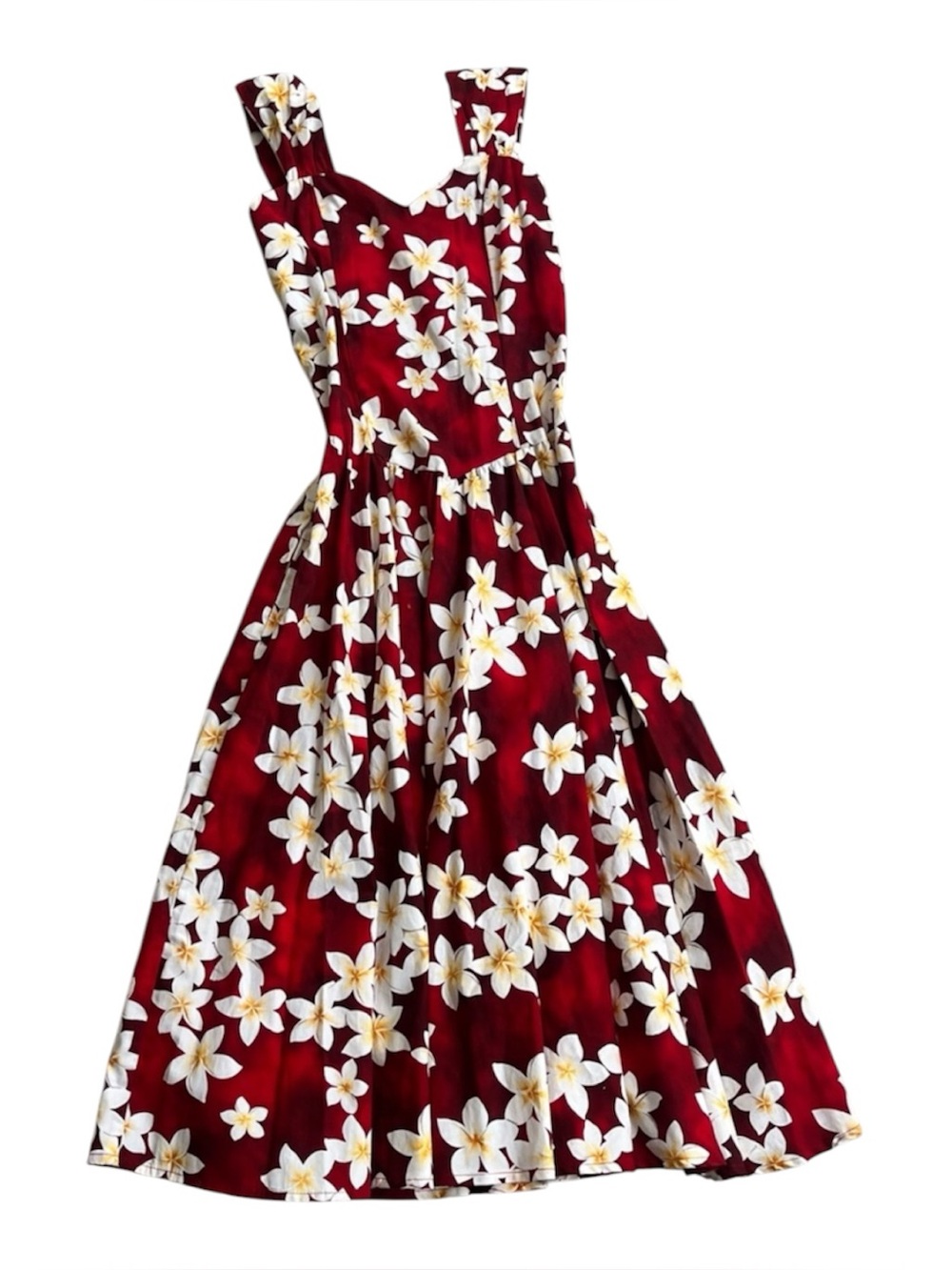 Vintage Royal Hawaiian Creations Midi Floral Sundress Red Size Medium